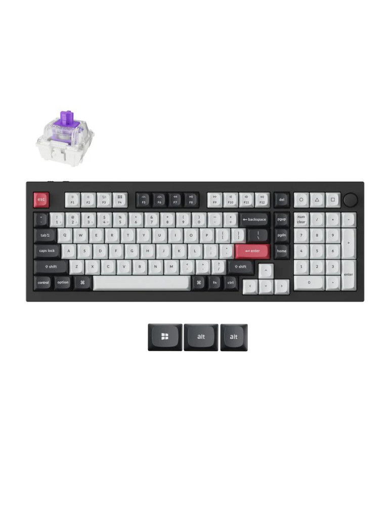 Геймърска клавиатура Keychron Q5 HE QMK Carbon Black, Gateron Double-Rail Magnetic Nebula Switch - Q5H-M1