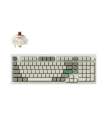 Геймърска клавиатура Keychron Q5 Max QMK Shell White, Gateron Jupiter Brown - Q5M-P3