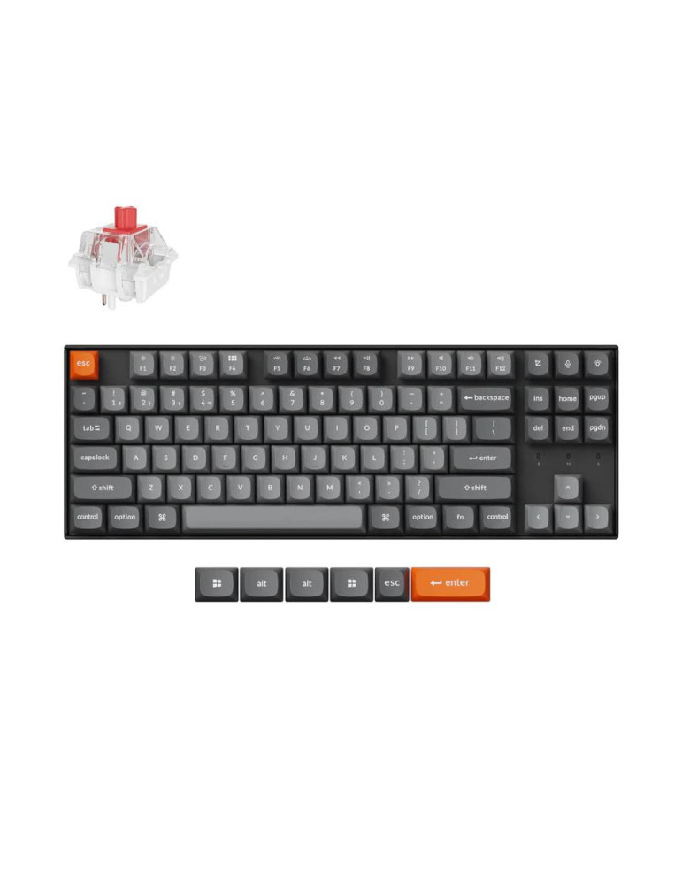 Геймърска клавиатура Keychron K8 Max QMK/VIA TKL, Keychron Super Red Switch, RGB Backlight - K8M-H1