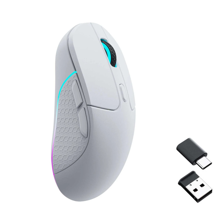 Безжична геймърска мишка Keychron M3, Matte White - M3-A3
