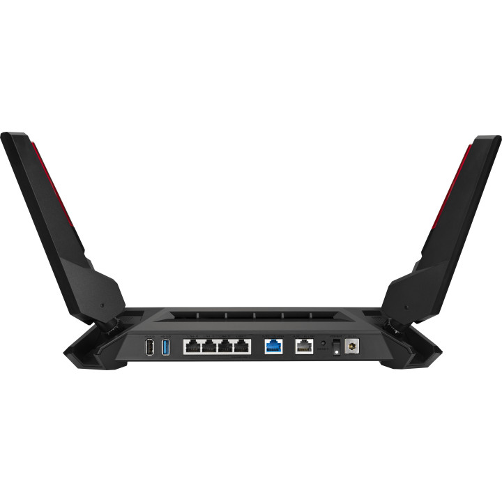 Геймърски Безжичен Рутер Asus ROG Rapture GT-AX6000, Dual-Band WiFi 6 (802.11ax), MU-MIMO, IPv6, OFDMA, AiMesh, AiProtection Pro, 4804Mbps(6000Mbps Boost) - GT-AX6000