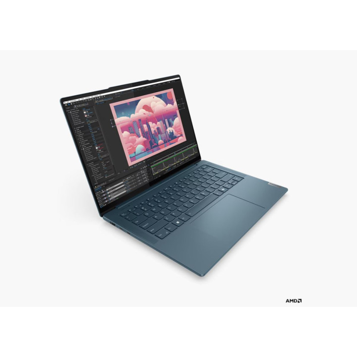 Лаптоп Lenovo Yoga PRO 7, AMD Ryzen 7 8845HS, 14.50" WQXGA IPS, 16GB RAM, 1TB SSD, NVIDIA GeForce RTX 3050 6GB GDDR6 - 83E3000EBM
