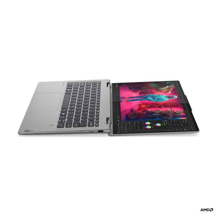 Лаптоп Lenovo Yoga 7 2in1, AMD Ryzen 7 8840HS, 14" WUXGA, OLED 400nits Glossy, 100% DCI-P3, TÜV Low Blue Light, Touch, 16GB RAM, 1TB SSD, Integrated AMD Radeon 780M, Win 11 Home - 83DK000SBM