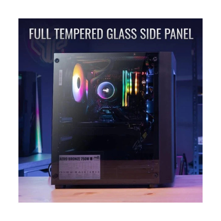 Кутия за компютър AeroCool Hexform-G-BK-v2,  mATX, с 3бр. вентилатори - ACCS-PV38033.11