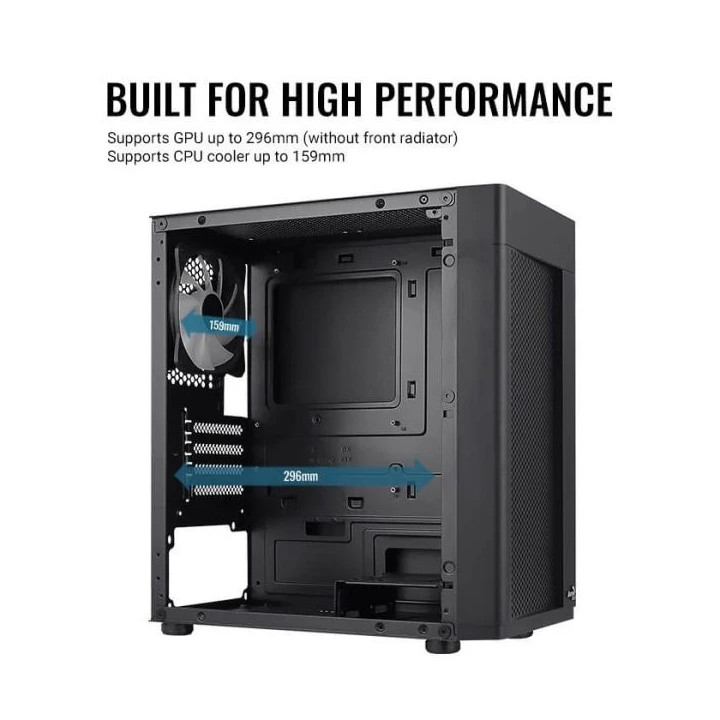 Кутия за компютър AeroCool Hexform-G-BK-v2,  mATX, с 3бр. вентилатори - ACCS-PV38033.11