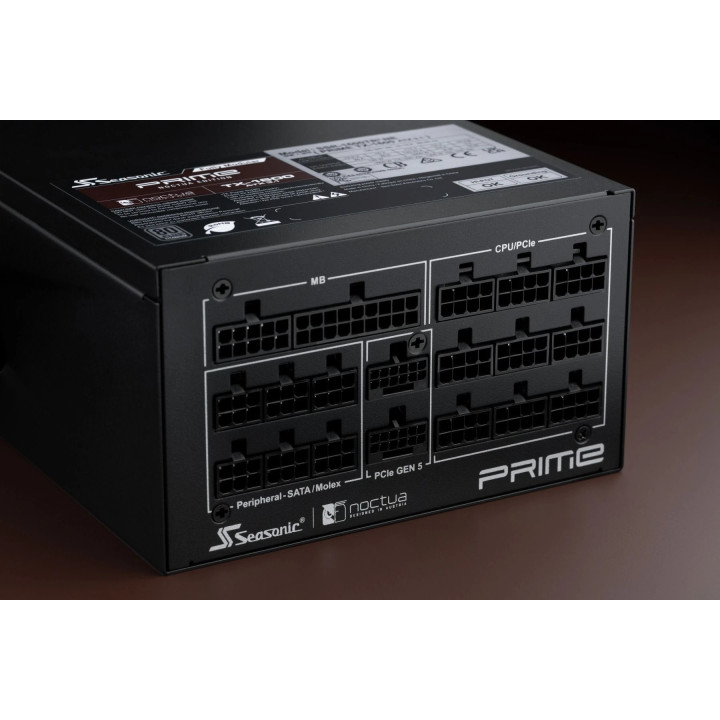 Захранване Seasonic PSU ATX 3.1 1600W Titanium PCIe Gen 5, PRIME NOCTUA EDITION TX-1600 - SSR-1600TR2-NE