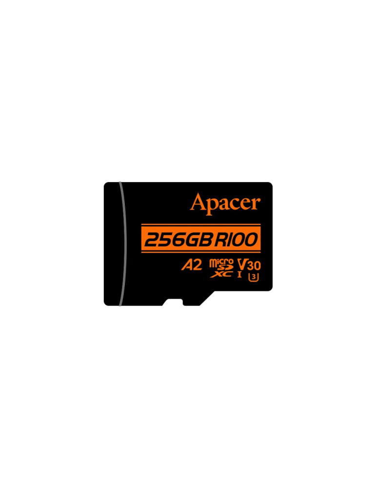 SD карта Apacer microSDXC 256GB UHS-I U3 V30 A2 Class 10, Adapter - AP256GMCSX10U8-R
