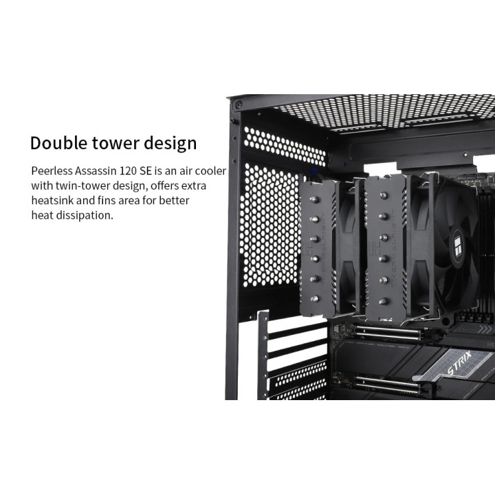 Охладител за процесор Thermalright Peerless Assassin 120 SE, Dual-Tower,LGA1851/LGA1700/AM5 - PEERLESS-ASSASSIN-120-SE