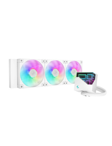 Водно охлаждане за процесор DeepCool LT360 WHITE, Addressable RGB, Infinity mirror design, LGA1851/AM5 - R-LT360-WHAMNC-G-1