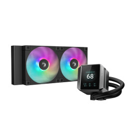 Водно охлаждане за процесор DeepCool MYSTIQUE 240 ARGB, LCD Screen - R-LX550-BKADSNC-G-1