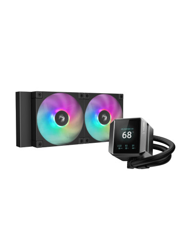 Водно охлаждане за процесор DeepCool MYSTIQUE 240 ARGB, LCD Screen - R-LX550-BKADSNC-G-1