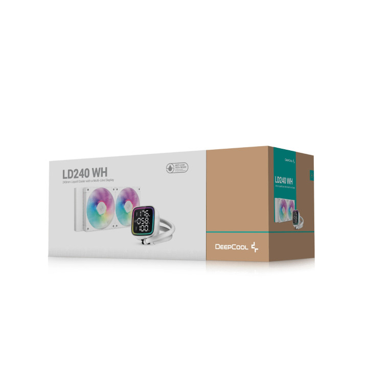 Водно охлаждане за процесор DeepCool LD240 WHITE, LED Display, A-RGB - R-LD240-WHDMMN-G-1
