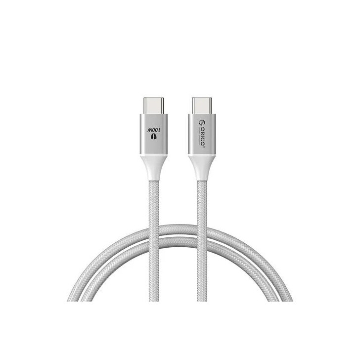 Кабел Orico USB C-to-C PD 100W Charging 1.0m White - CDX-100CC-WH