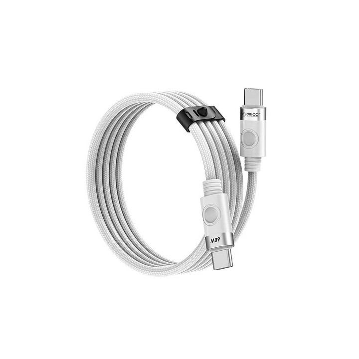 Кабел Orico USB C-to-C PD 60W Charging 1.0m White - CDX-60CC-WH