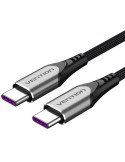 Кабел Vention USB 2.0 Type-C to Type-C - 2.0M Black 5A Fast Charge - TAEHH