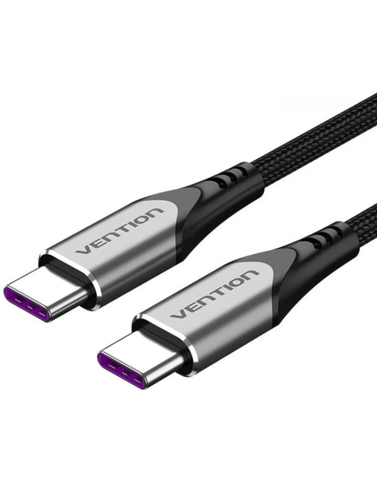 Кабел Vention USB 2.0 Type-C to Type-C - 1.0M Black 5A Fast Charge - TAEHF