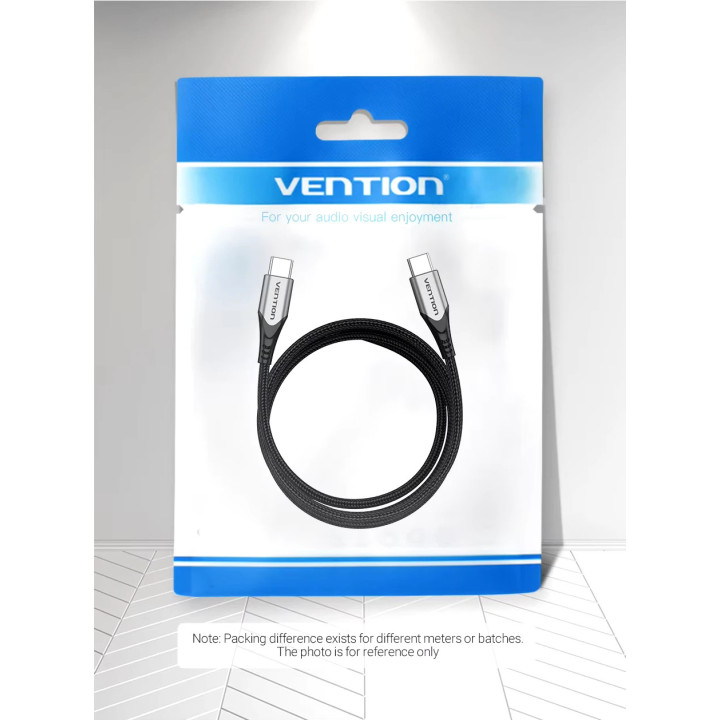 Кабел Vention USB 2.0 Type-C to Type-C - 1.0M Black 5A Fast Charge - TAEHF