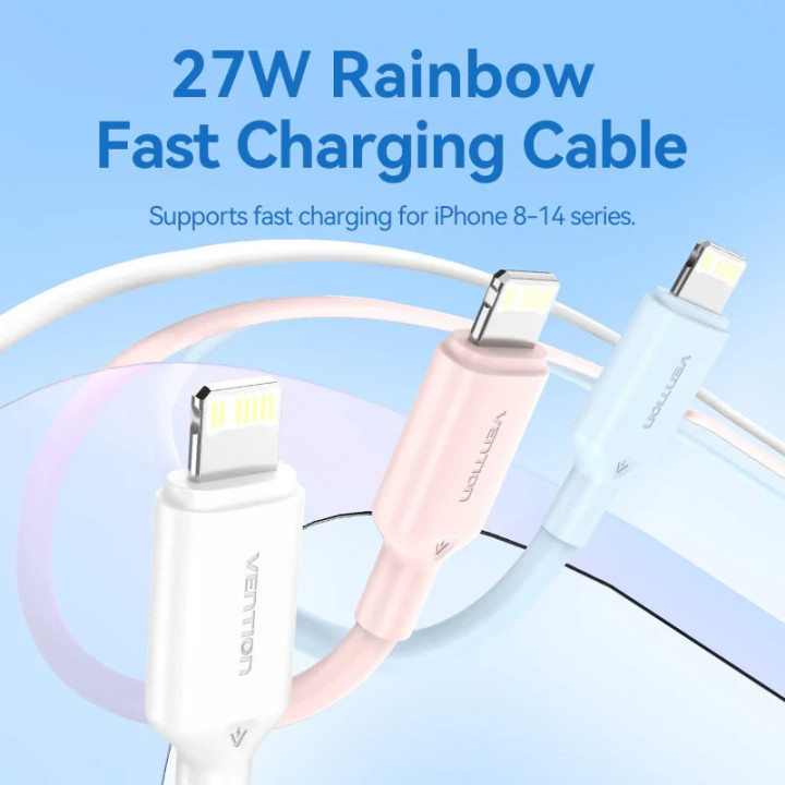 Кабел Vention Cable USB 2.0 Type-C to Lighting 1m White - LAKWF