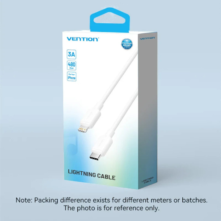 Кабел Vention Cable USB 2.0 Type-C to Lighting 1m White - LAKWF