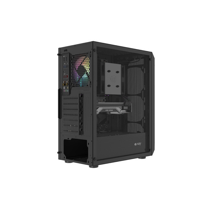 Кутия за компютър Fury Shobo SH4 RGB Midi Tower, Window, Black - NFO-2153