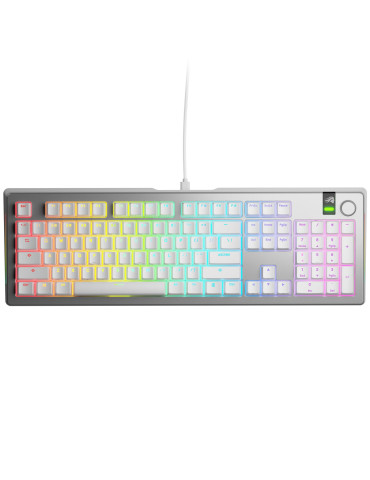 Геймърска механична клавиатура Glorious GMMK 3 Pro 100% Silver - Fox Linear Switches - GLO-KB-GMMK3-PRO-100-PB-FOX-W-SIL-US