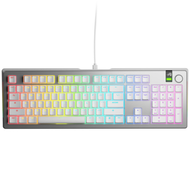 Геймърска механична клавиатура Glorious GMMK 3 Pro 100% Silver - Fox Linear Switches - GLO-KB-GMMK3-PRO-100-PB-FOX-W-SIL-US