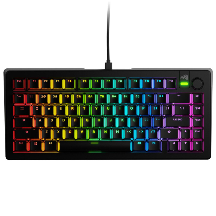Геймърска механична клавиатура Glorious GMMK 3 75% Black - Fox Linear Switches - GLO-KB-GMMK3-75-PB-FOX-W-BLK-US
