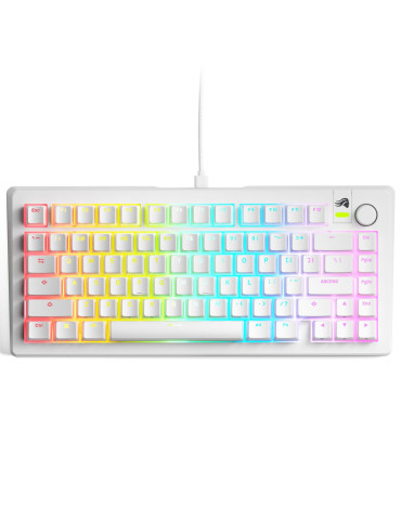 Геймърска механична клавиатура Glorious GMMK 3 75% White - Fox Linear Switches - GLO-KB-GMMK3-75-PB-FOX-W-WHT-US