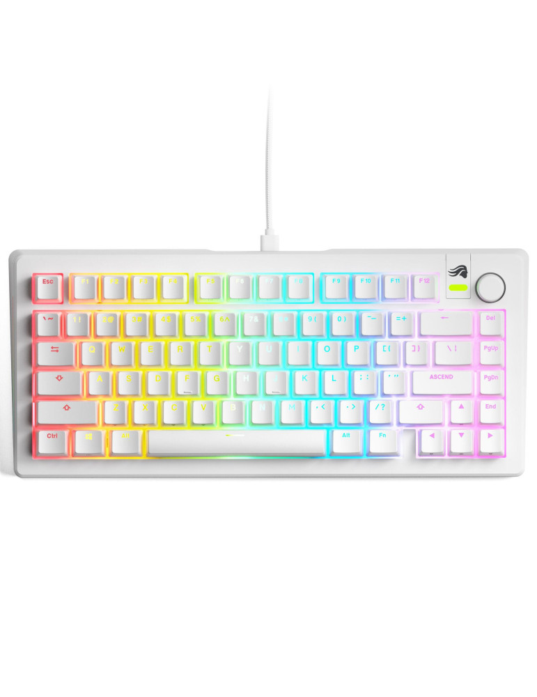 Геймърска механична клавиатура Glorious GMMK 3 75% White - Fox Linear Switches - GLO-KB-GMMK3-75-PB-FOX-W-WHT-US