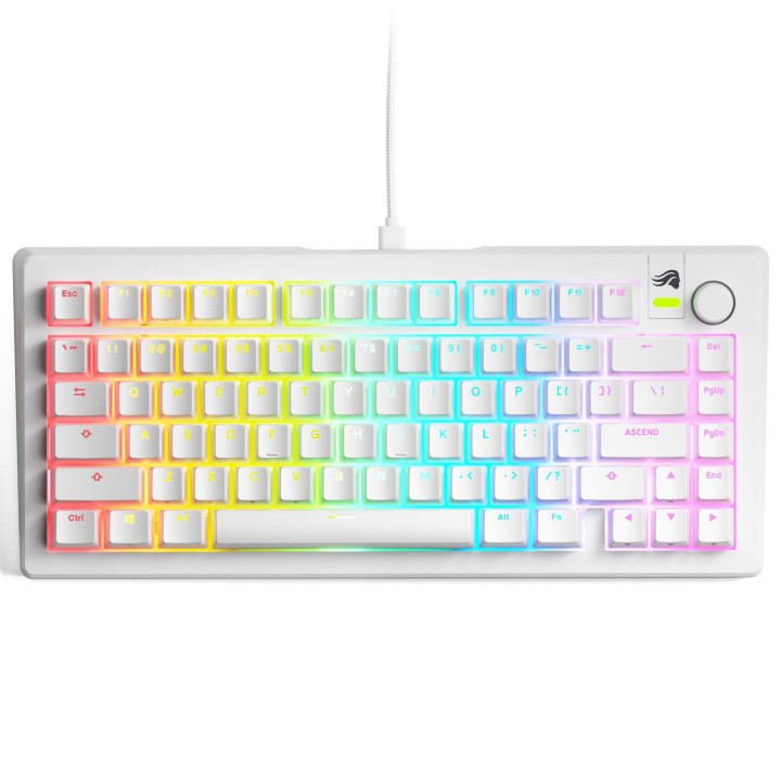 Геймърска механична клавиатура Glorious GMMK 3 75% White - Fox Linear Switches - GLO-KB-GMMK3-75-PB-FOX-W-WHT-US