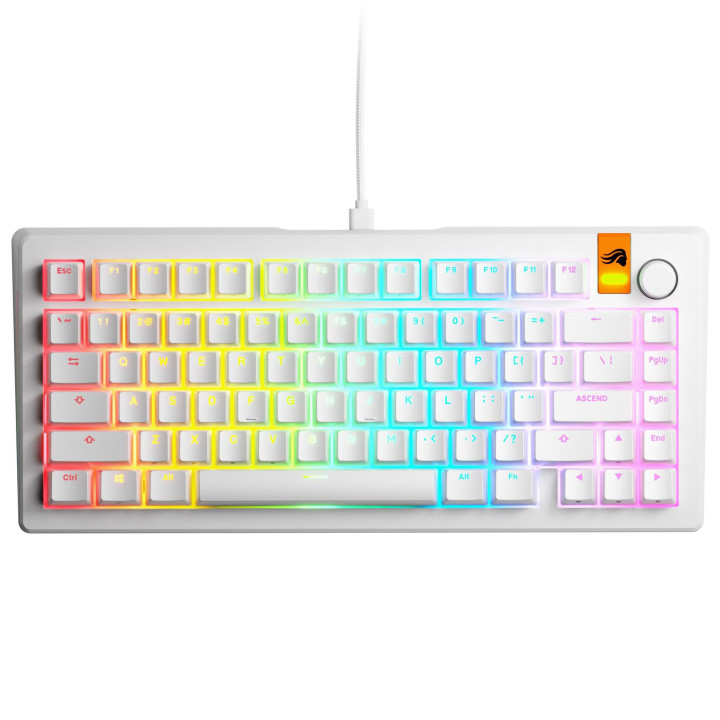 Геймърска механична клавиатура Glorious GMMK 3 HE 75% White - Fox HE Switches - GLO-KB-GMMK3-75-PB-HE-W-WHT-US