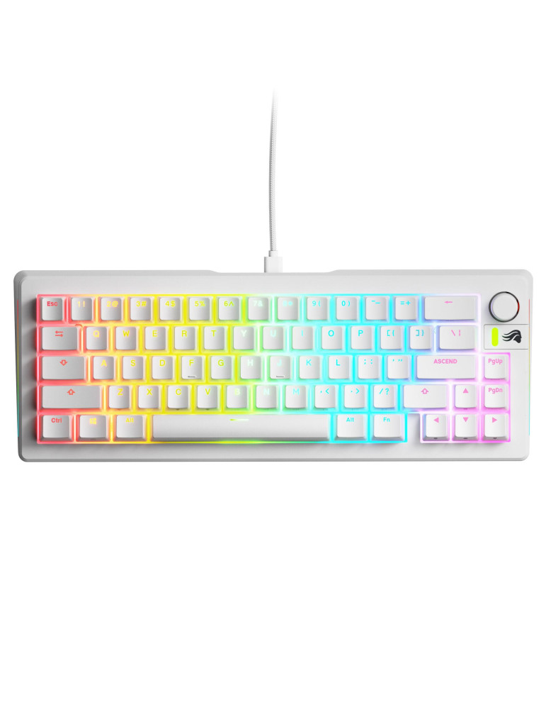 Геймърска механична клавиатура Glorious GMMK 3 65% White - Fox HE Switches - GLO-KB-GMMK3-65-PB-FOX-W-WHT-US