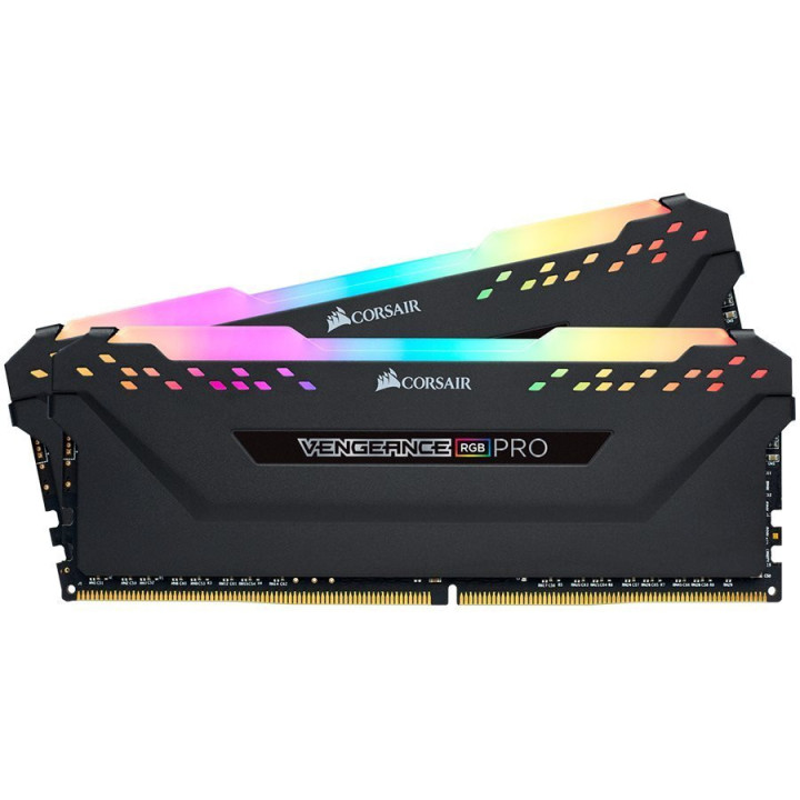 RAM памет Corsair 32GB(2x16GB) DDR4, 3600MHz DIMM, Unbuffered, 18-22-22-42, XMP 2.0, VENGEANCE RGB PRO Heatspreader, RGB LED, 1.35V - CMW32GX4M2D3600C18