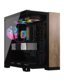 Кутия за компютър Corsair 6500X Tempered Glass Mid-Tower, Black/Walnut Wood - CC-9011282-WW