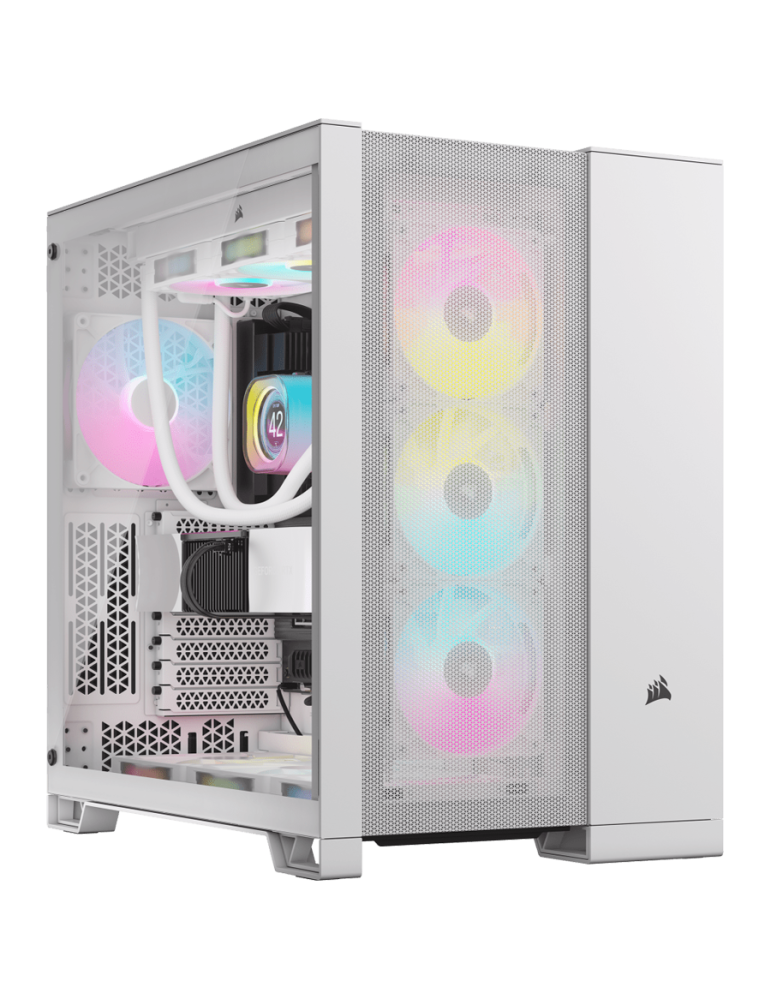 Кутия за компютър Corsair 6500D Airflow Tempered Glass Mid-Tower, White - CC-9011260-WW