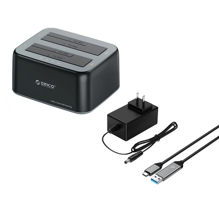 Докинг станция Orico HDD/SSD Dock - 2 BAY 2.5/3.5 USB-C/USB-A - 6829C3-V1