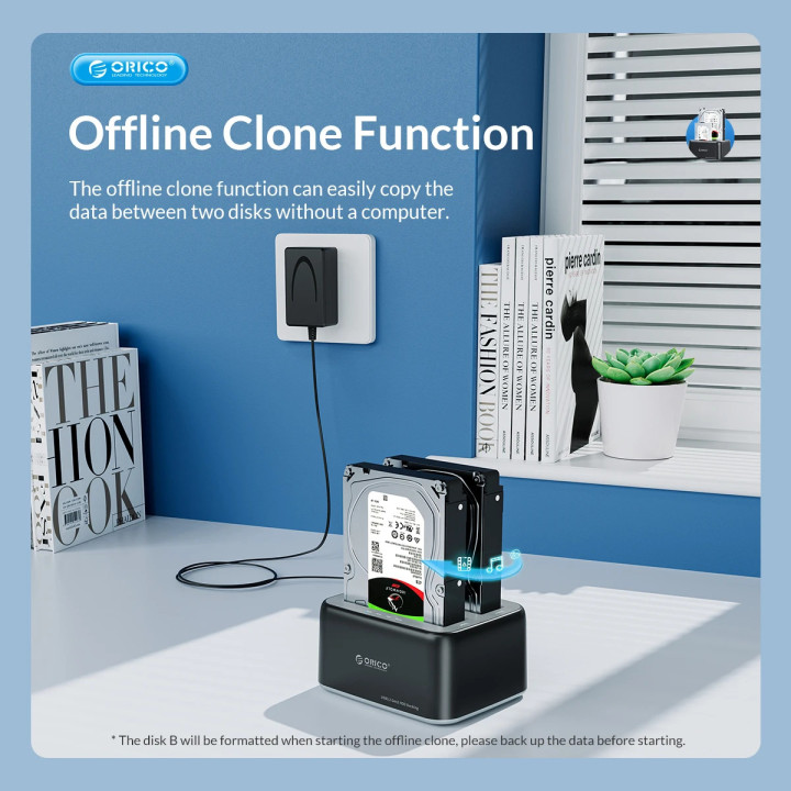 Докинг станция Orico HDD/SSD Dock - 2.5/3.5 inch USB-C/USB-A - 6819C3-V1
