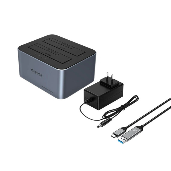 Докинг станция Orico HDD/SSD Dock - 2 BAY Offline Clone 2.5/3.5 USB-C/USB-A - 6626C3-C-V1 - 6626C3-C-V1