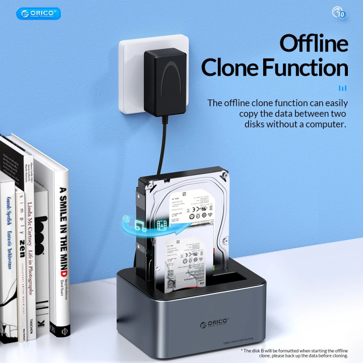 Докинг станция Orico HDD/SSD Dock - 2 BAY Offline Clone 2.5/3.5 USB-C/USB-A - 6626C3-C-V1 - 6626C3-C-V1