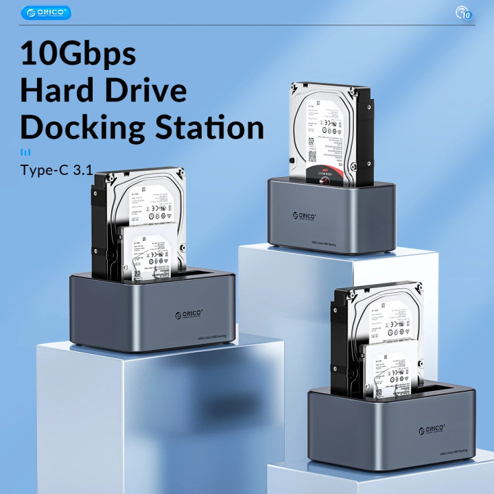 Докинг станция Orico HDD/SSD Dock - 2 BAY Offline Clone 2.5/3.5 USB-C/USB-A - 6626C3-C-V1 - 6626C3-C-V1