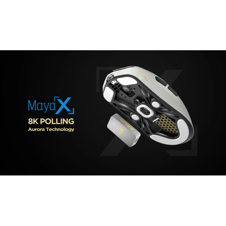 Професионална геймърска мишка Lamzu MAYA X 8K, White - LAMZU-MAYA-X-WH