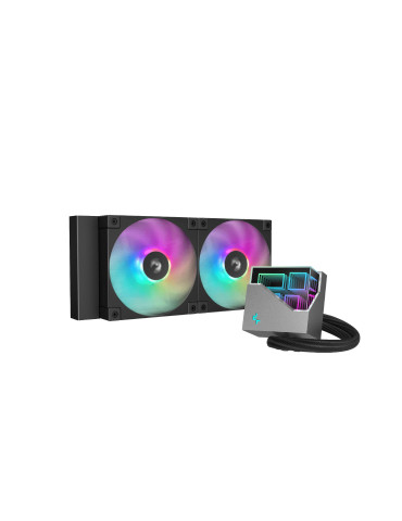 Водно охлаждане за процесор DeepCool LT240, Addressable RGB, Infinity mirror design - LGA1851/AM5 - R-LT240-BKAMNC-G-1