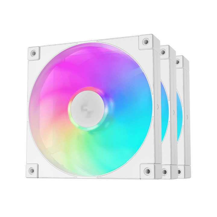 Комплект вентилатори DeepCool 3-in-1 3x140mm - FD14 White, Addressable RGB - R-FD14-WHAPN3-G