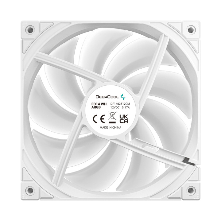 Комплект вентилатори DeepCool 3-in-1 3x140mm - FD14 White, Addressable RGB - R-FD14-WHAPN3-G