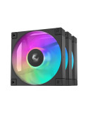 Комплект вентилатори DeepCool 3-in-1 3x120mm - FD12 Black, Addressable RGB - R-FD12-BKAPN3-G