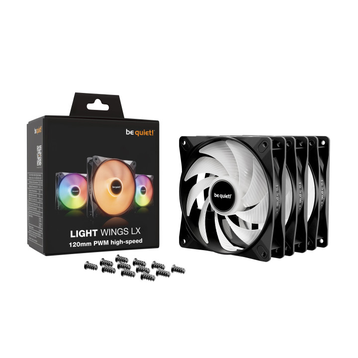 Комплект вентилатори be quiet! 3-in-1 3 x 120mm - LIGHT WINGS LX 120mm PWM high-speed Triple-Pack - BL124