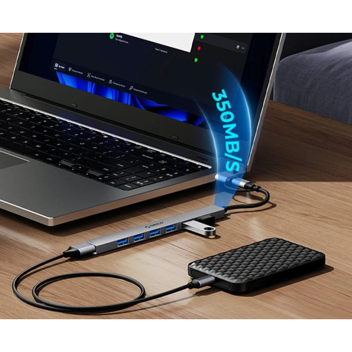 Хъб Orico USB-C/USB-A 7 port - USB3.0 x 1, USB2.0 x 6 - YSA2-U3-GY