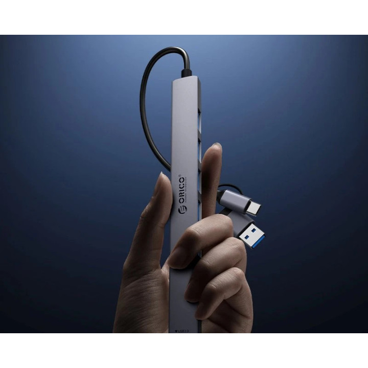 Хъб Orico USB-C/USB-A 7 port - USB3.0 x 1, USB2.0 x 6 - YSA2-U3-GY