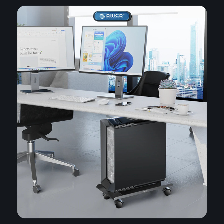 Поставка за компютър Orico PC Stand, Computer Bracket, Water Resistant, Black - CPB6-BK - CPB6-BK-BP