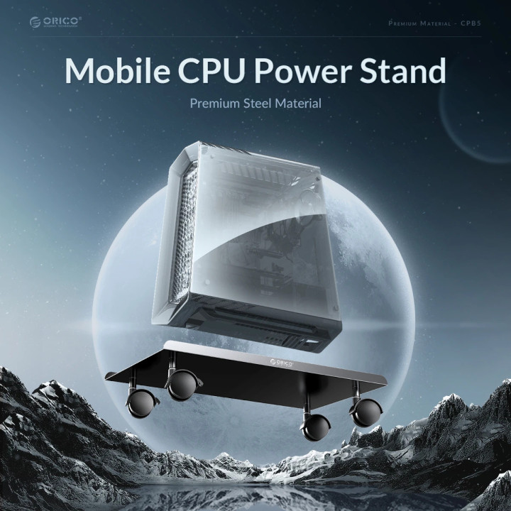 Поставка за компютър Orico PC Stand, Computer Bracket, Water Resistant, Black - CPB6-BK - CPB6-BK-BP